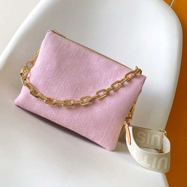 LV Coussin Bag 26 Pink in Cotton Denim 287003