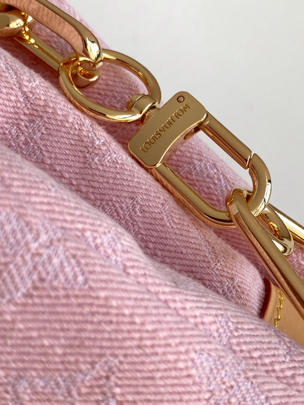 LV Coussin Bag 26 Pink in Cotton Denim 287003