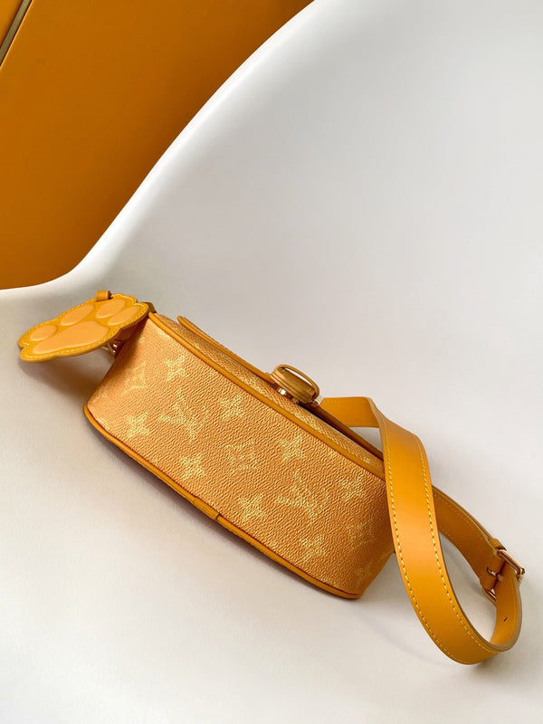 LV Montsouris Bag 20cm Yellow in PVC with Cowhide 286946