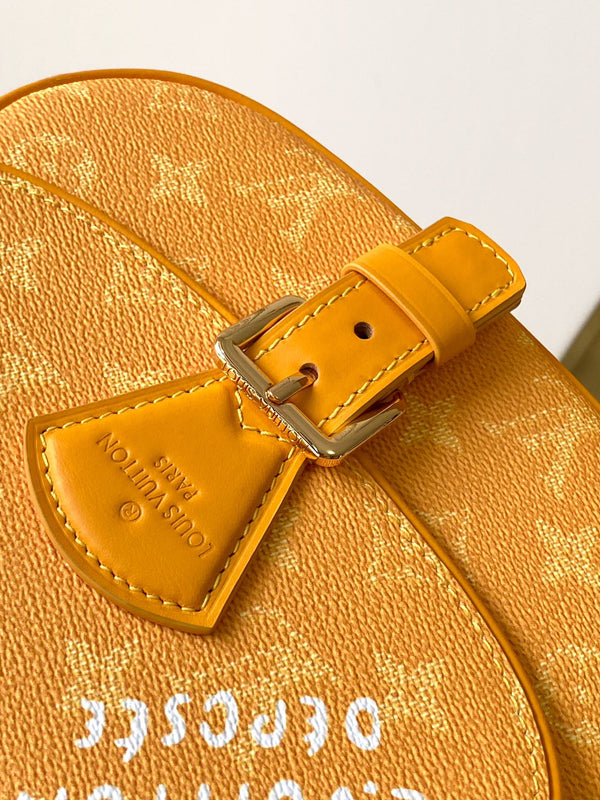 LV Montsouris Bag 20cm Yellow in PVC with Cowhide 286946