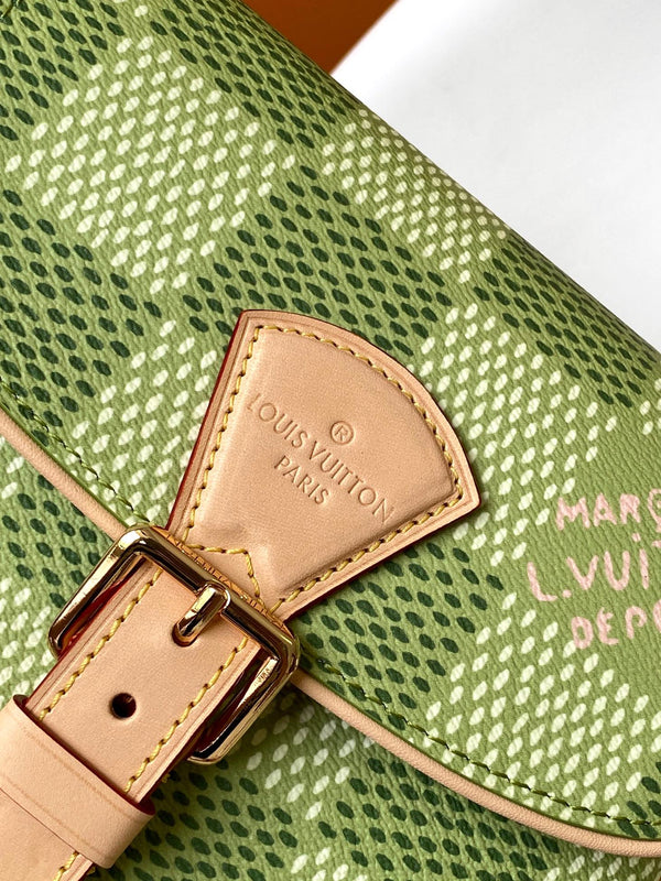 LV Montsouris Bag 20cm Green in Monogram Macassar coated canvas 286942