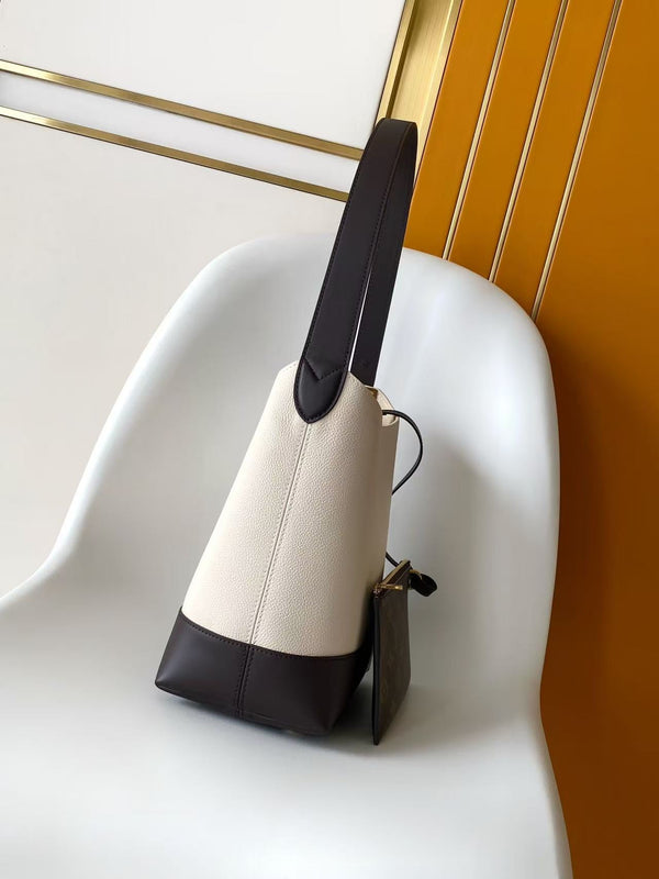 LV Low Key Hobo Bag 28 White Black in Smooth Cowhide 286849