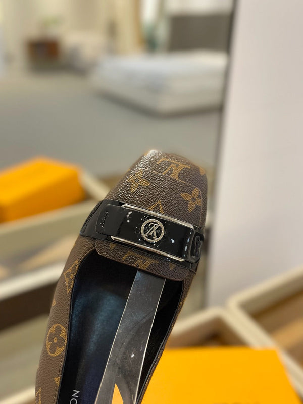 LV Slingback Heel 50mm Brown in Leather 769030