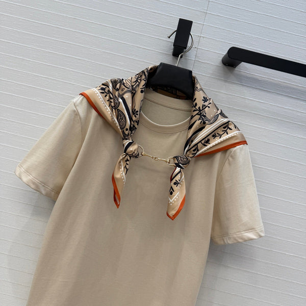 T-shirt HM beige en coton 381540