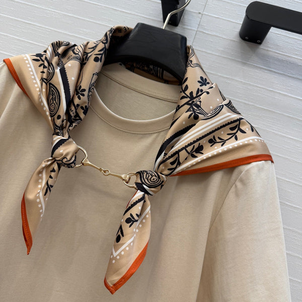T-shirt HM beige en coton 381540