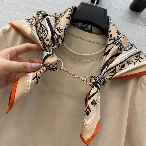 T-shirt HM beige en coton 381540
