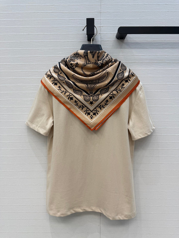 T-shirt HM beige en coton 381540