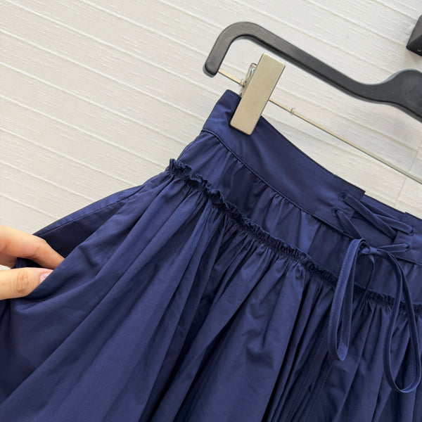 Loew Tiered Tulle Skirt Navy Blue in Cotton 381554