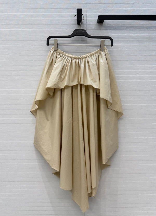 Jupe plissée irrégulière bouffante Loew Beige clair en coton 381521