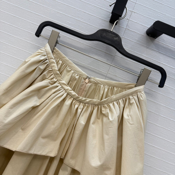 Jupe plissée irrégulière bouffante Loew Beige clair en coton 381521