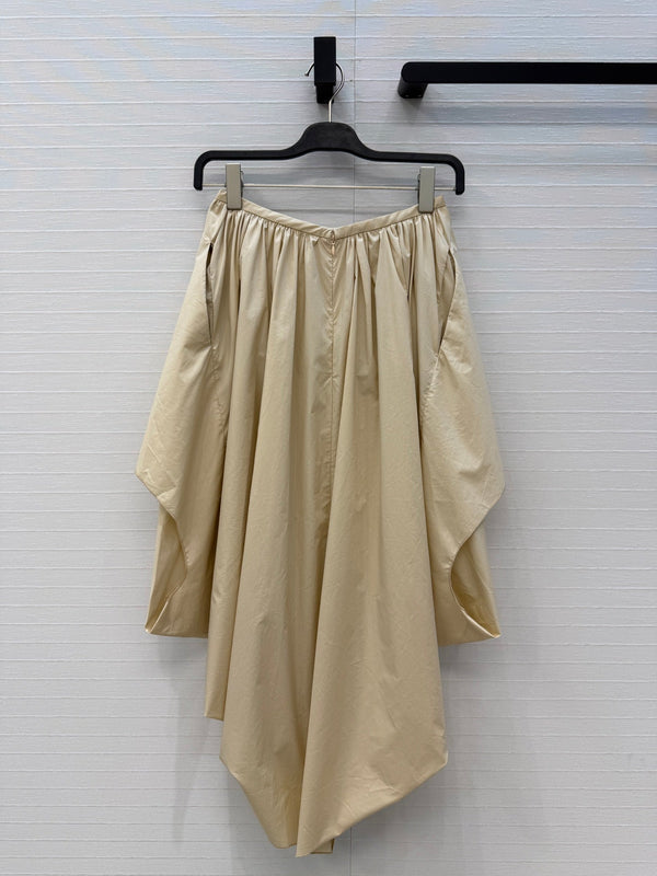 Jupe plissée irrégulière bouffante Loew Beige clair en coton 381521