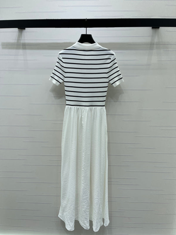 Miu 26 Collared Short-sleeved Dress White in Polyester 380680