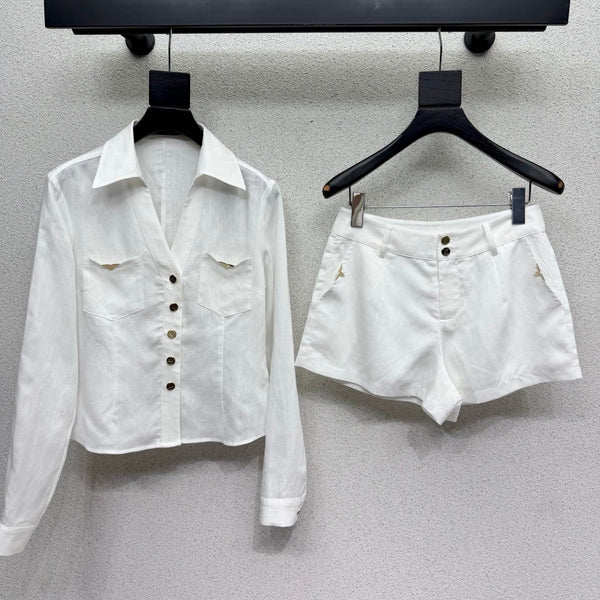 LV Shirt Set White in Linen 382415