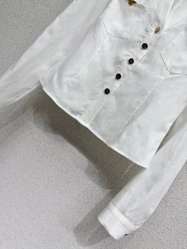 LV Shirt Set White in Linen 382415