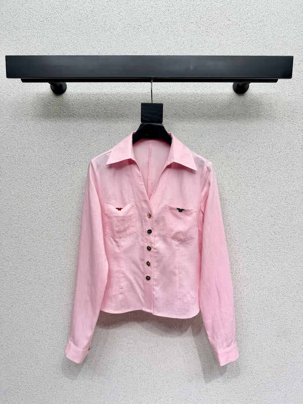 LV Shirt Set Pink in Linen 382417