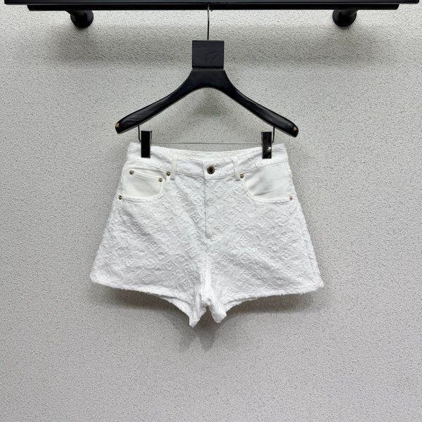 LV Shorts White in Cotton 382438