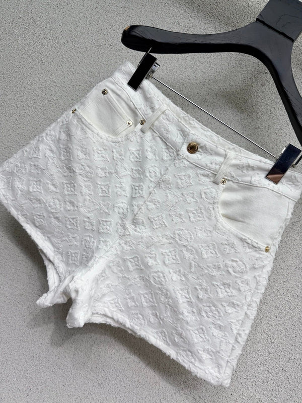 LV Shorts White in Cotton 382438