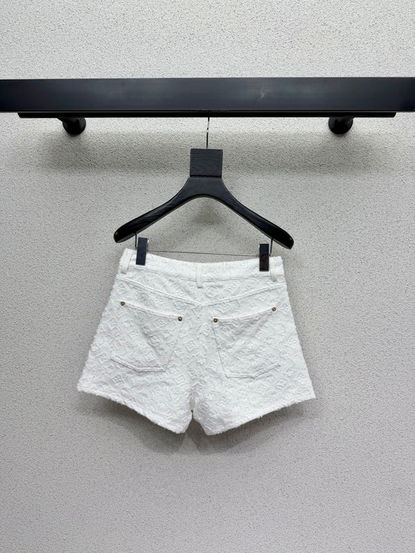 LV Shorts White in Cotton 382438
