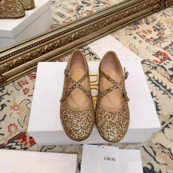 CD Ballet Flats Gold in Grit 771782