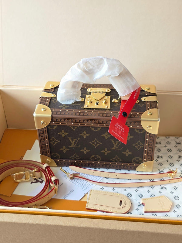 LV Petite Malle Bag 22.5cm Brown in PVC Fabric with Leather 287735