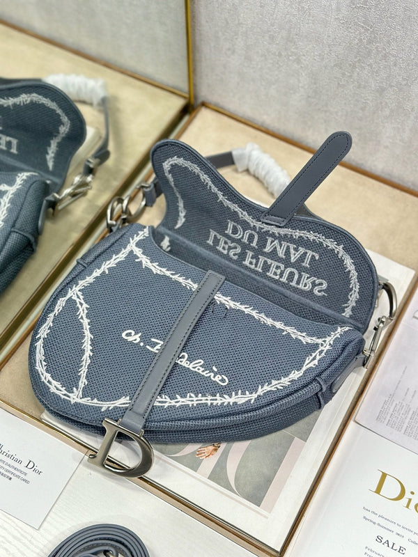 CD Saddle Bag 25.5cm Gray in Denim 288056