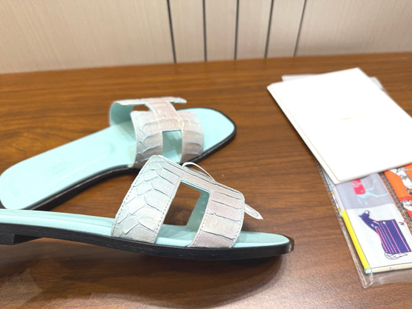 HM Sandal Mint Green in Snakeskin 788516