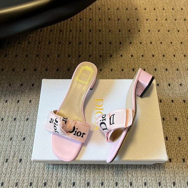 CD 26SS Letter Webbing Sandals 40 Pink in Fabric 789476