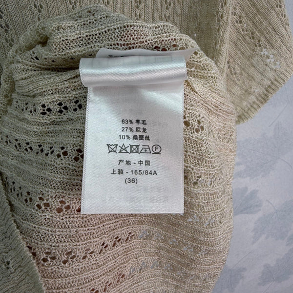 CD 26 Color-Blocked Textured Knit Top in Wool