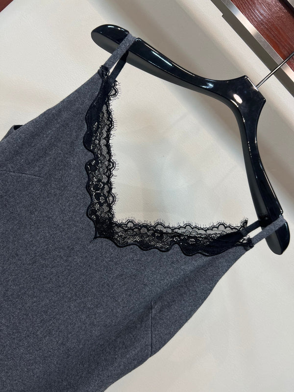 CD 26 Grey Lace Dress in Polyester 385804