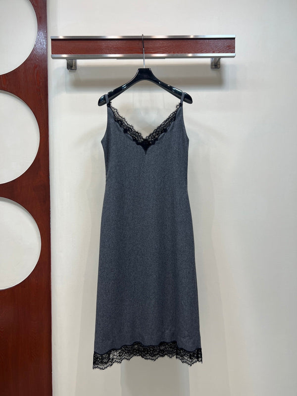 CD 26 Grey Lace Dress in Polyester 385804