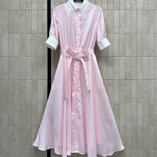 CD 26 Pink Striped Dress in Polyester 385731