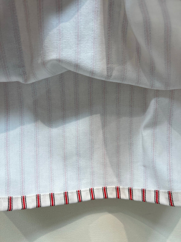 FD 26 Red and White Vertical Striped Dress in Cotton 385778