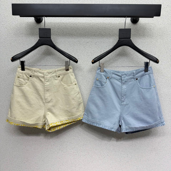 FD Denim Shorts with Rolled-up Cuffs in Cotton 384276
