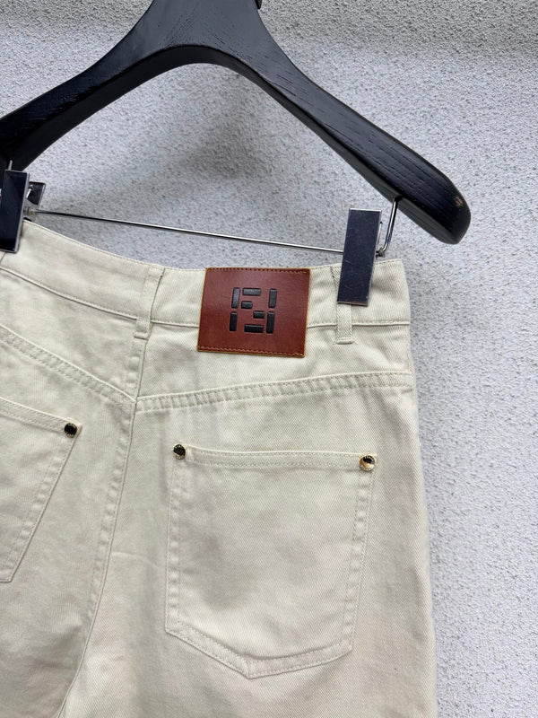 FD Denim Shorts with Rolled-up Cuffs in Cotton 384276