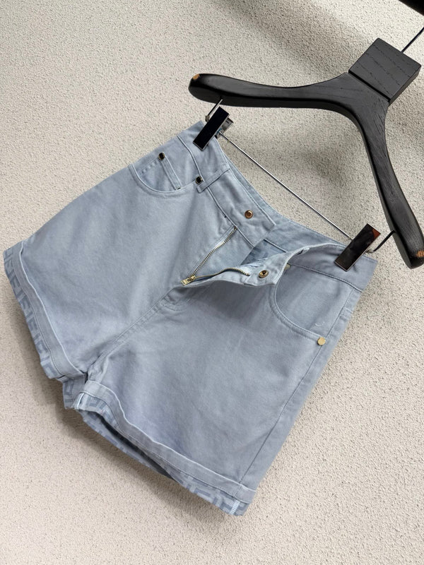FD Denim Shorts with Rolled-up Cuffs in Cotton 384276