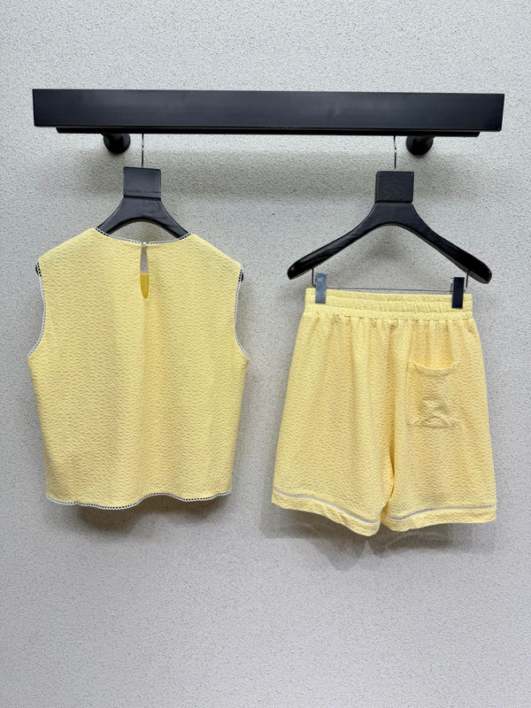 Miu Sleeveless Top Set Yellow in Polyester 386139