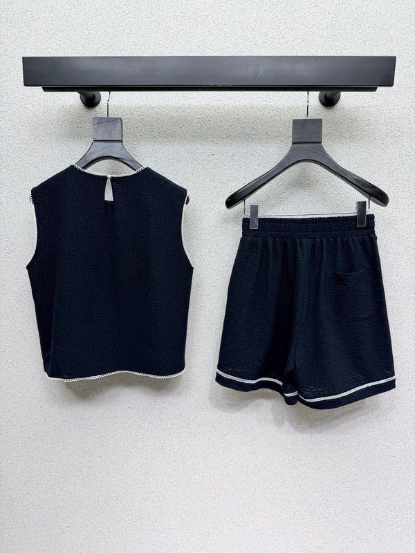 Miu Sleeveless Top Set Dark Blue in Polyester 386141