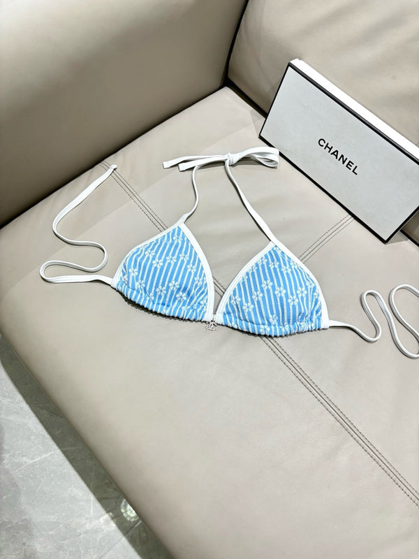 Ensemble bikini CC imprimé fleuri bleu 289857