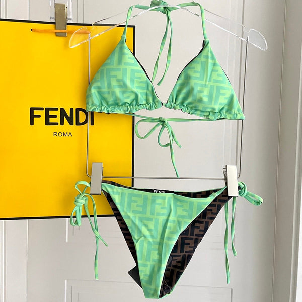 FF Reversible Swimsuit Green Polyamide 180507