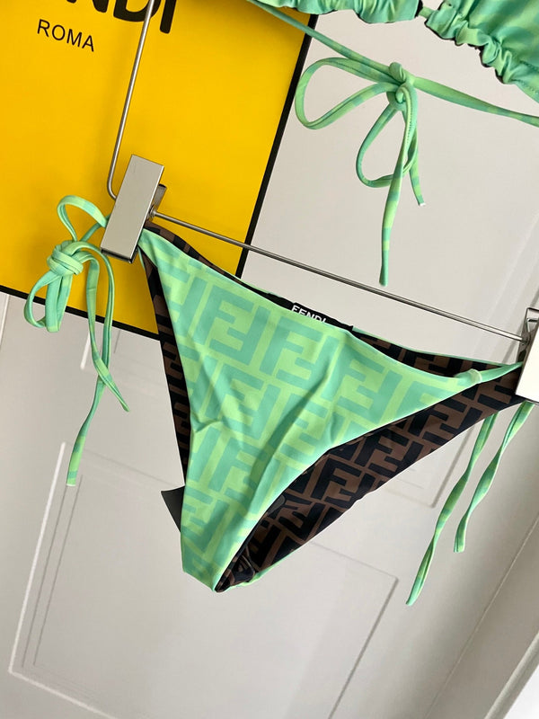 FF Reversible Swimsuit Green Polyamide 180507