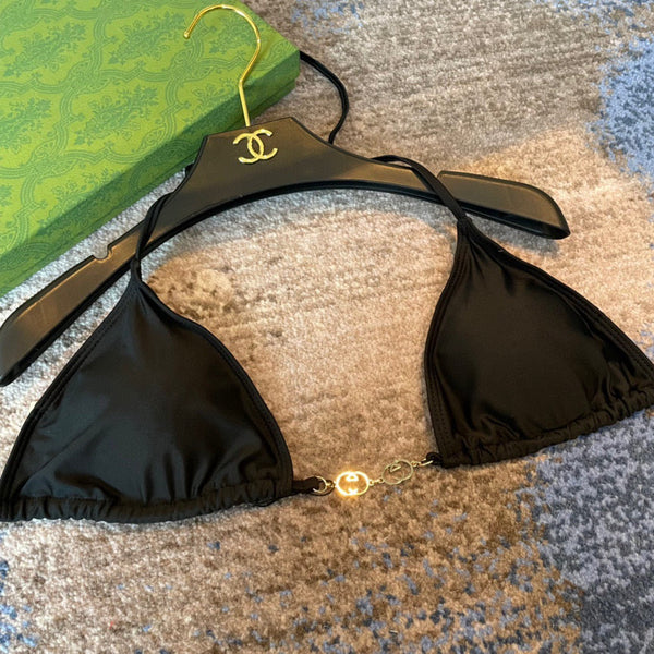 GG 26s Swimsuit Featuring Black Gold Chain Link in Polyamide 241847