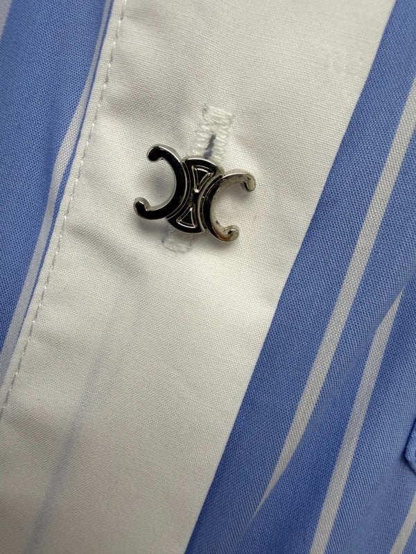 CL 26 Blue and White Striped Shirt Dress in Cotton 386781