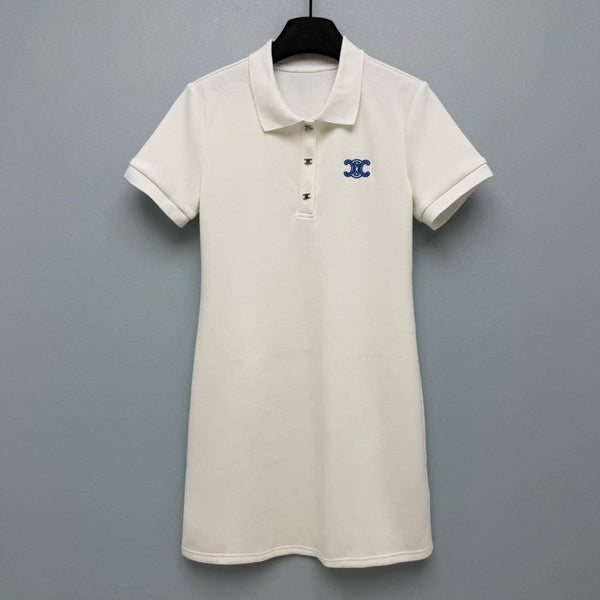 CL 26 Polo Dress White in Cotton 386640