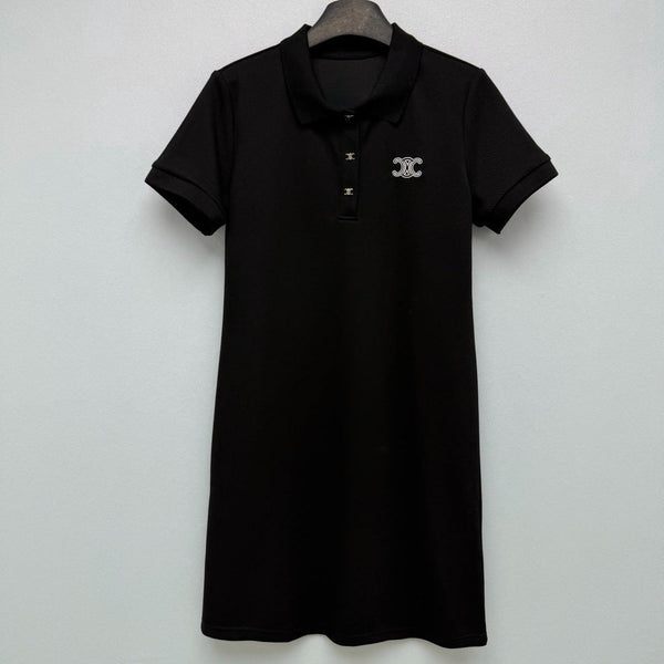 CL 26 Polo Dress Black in Cotton 386639