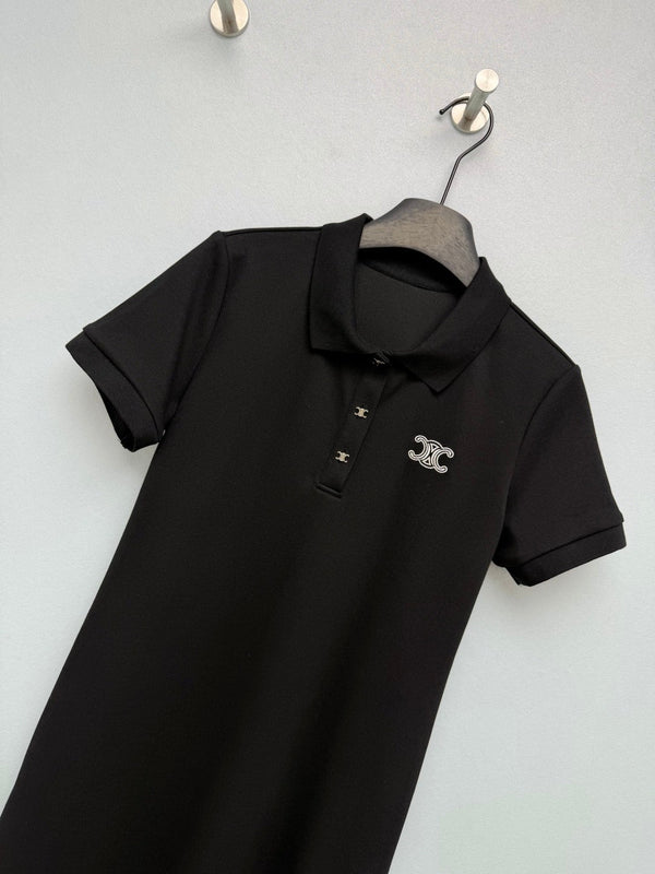 CL 26 Polo Dress Black in Cotton 386639