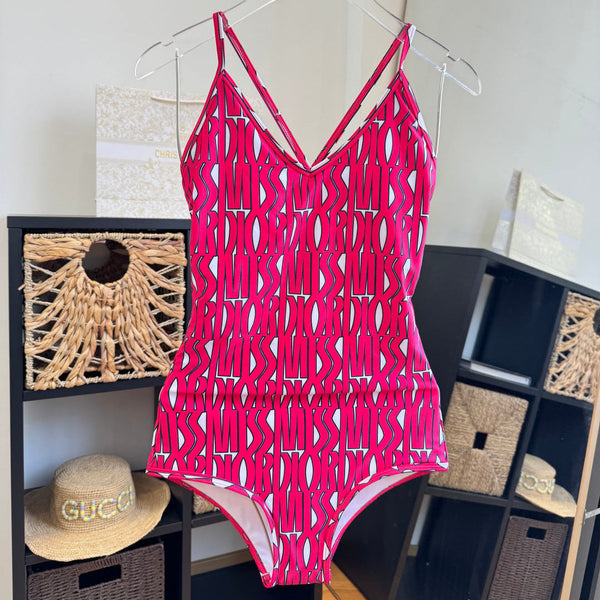 CD One-Piece Bikini White Pink in Polyamide 261389