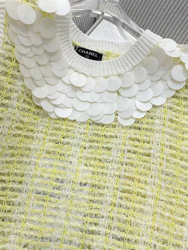 CC 26 Knit Vest Top Pale Yellow in Cotton 387593