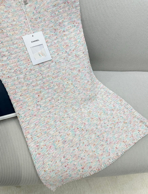 CC 26 Colorful Yarn Knitted Slip Dress in Wool 387530