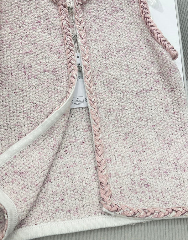 CC 26 Knitted Vest Jacket Light Pink in Wool 387497