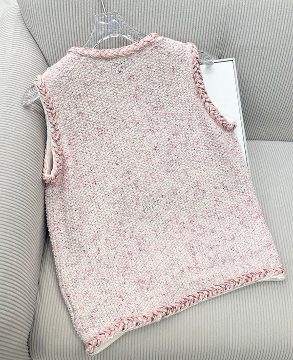 CC 26 Knitted Vest Jacket Light Pink in Wool 387497